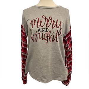 Zutter Gray & Red Holiday Long Sleeve Top